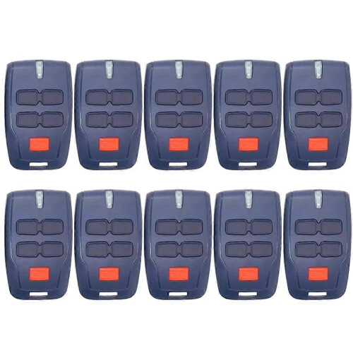 433MHz Rolling Code Remote Control 10-Pack compatible with BFT, 30-100m Transmission, 4-Button Security Remote for Garage Door Opener