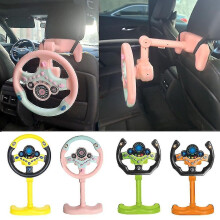 (Orange) Electric Simulation Steering Wheel Toy With Light And Sound Educational Children Co-pilot Children Car Toy Vocal Toy Gift Ns2