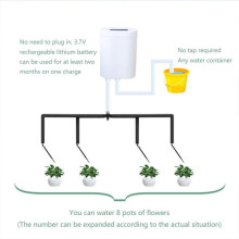 Drip Irrigation Kit for Indoor Plants, Timer with 2000mAh Battery, 2/4/8 Head Watering for Balcony Office