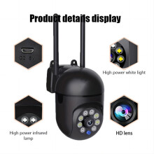 Caméra de Surveillance WiFi Intérieure 355 avec Vision Nocturne Couleur, Audio Bidirectionnel et Contrôle par Appli