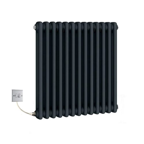 (800mm) Traditional Anthracite 2 Column Electric Radiators 600mm high