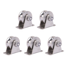 5 Pack U-Type Stainless Steel Pulley Block Mute Bearings Sliding Roller Track Wheel