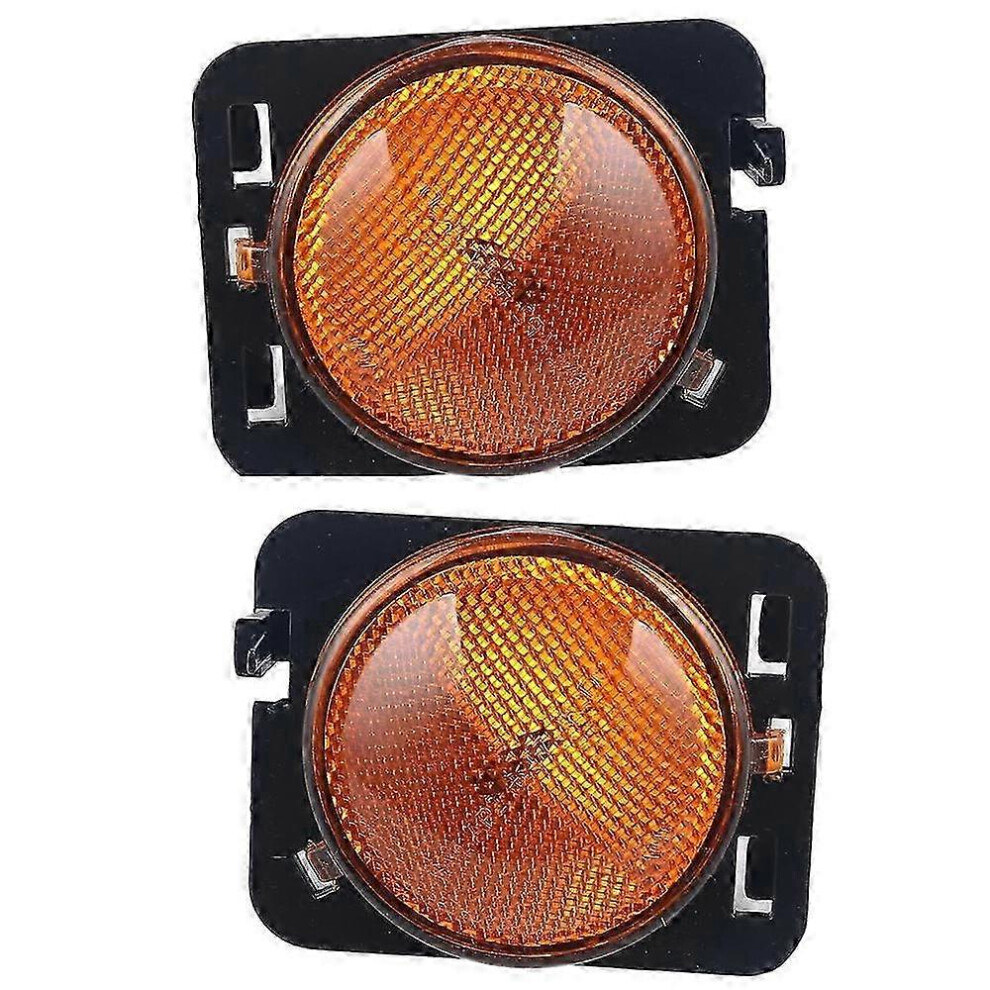 Pair Of Side Turn Signals Compatible With Jeep Wrangler Jk, Clear Lens Replacement For 2007-2018 Jk Models Amber 6901508478336