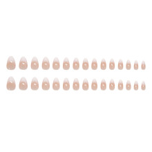 French Almond White Gradient Press On Nails - 30pcs