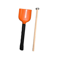 Yellow Cowbell with Wooden Mallet, Clear Bright Sound, Durable Iron Handbell for Parties and Sports
