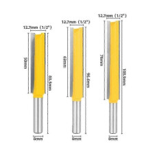 Frese per legno a bordo dritto con lama in acciaio al tungsteno da 1,8 mm, extra lunghe, con rivestimento resistente al calore per tagli netti.