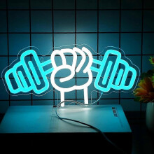 Dimmbare LED-Neon-Wandleuchte in Hantelform aus Acryl mit USB-Anschluss – ideal als Geschenk für die Heimdekoration