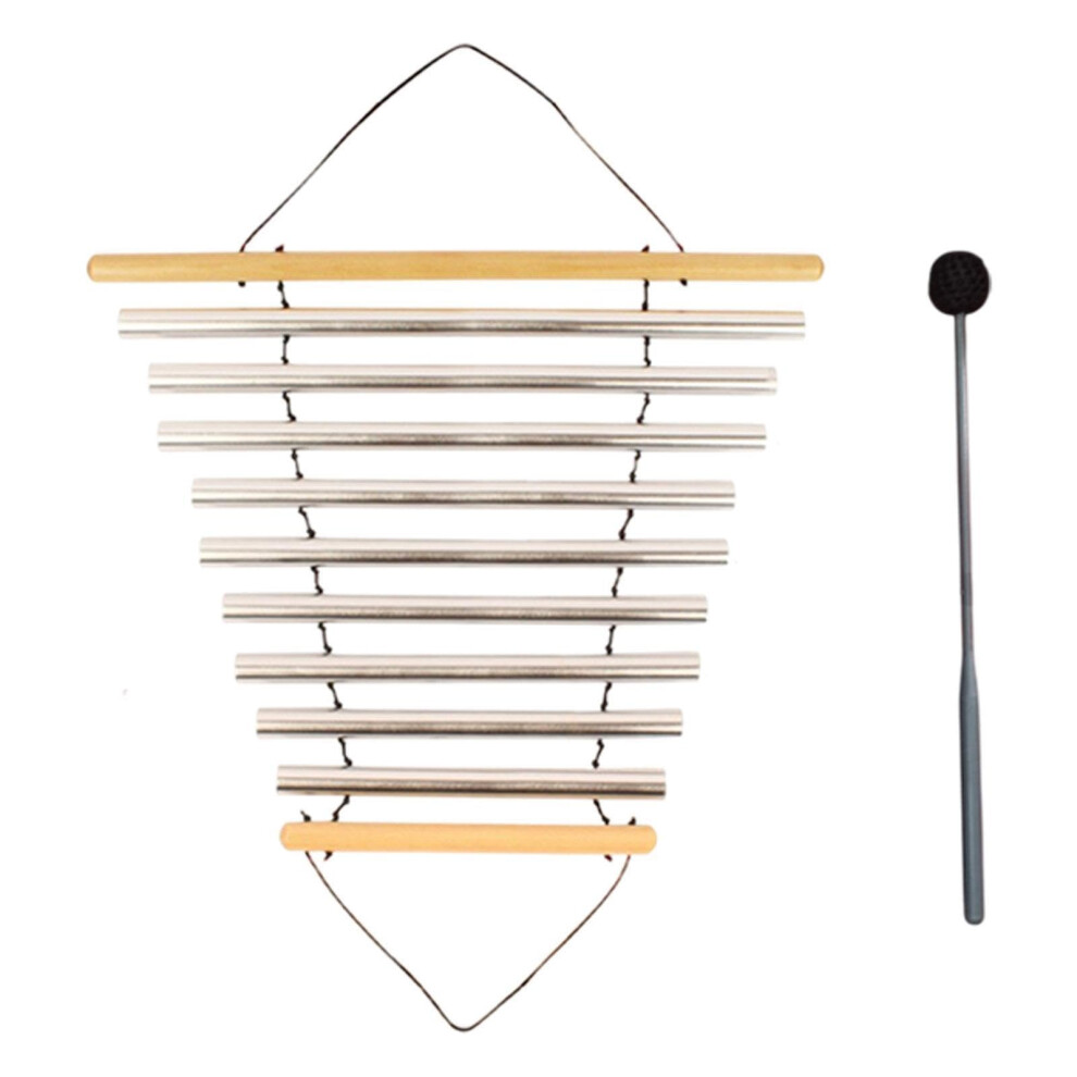 Meditation Chime with Mallet, 9Tone Aluminum and Wood Yoga Chime for Relaxation and Sound Therapy