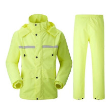 Impermeable dividido para moto, impermeable y cortavientos con paneles reflectantes en amarillo fluorescente, talla M