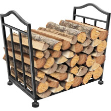 Zusammenklappbarer Brennholzhalter, rostbeständiges Holzregal mit verstellbaren Füßen für 27 kg Traglast – keine Montage erforderlich.