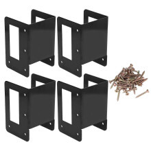 Robuste Brennholzregalhalterungen, vorgebohrte Löcher für 2x4-Holz, rostfreie Stahlkonstruktion, 4er-Pack