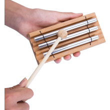 3 Tone Energy Chime with Wooden Mallet, Aluminium Percussion Instrument for Meditation and Music Education