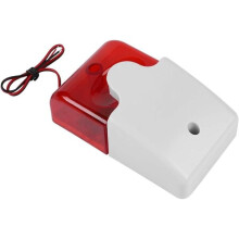 Sound and Light Alarm with High Light Transmittance Red ABS Cover, 110dB Siren for Outdoor Traffic and Intersection Safety Warning
