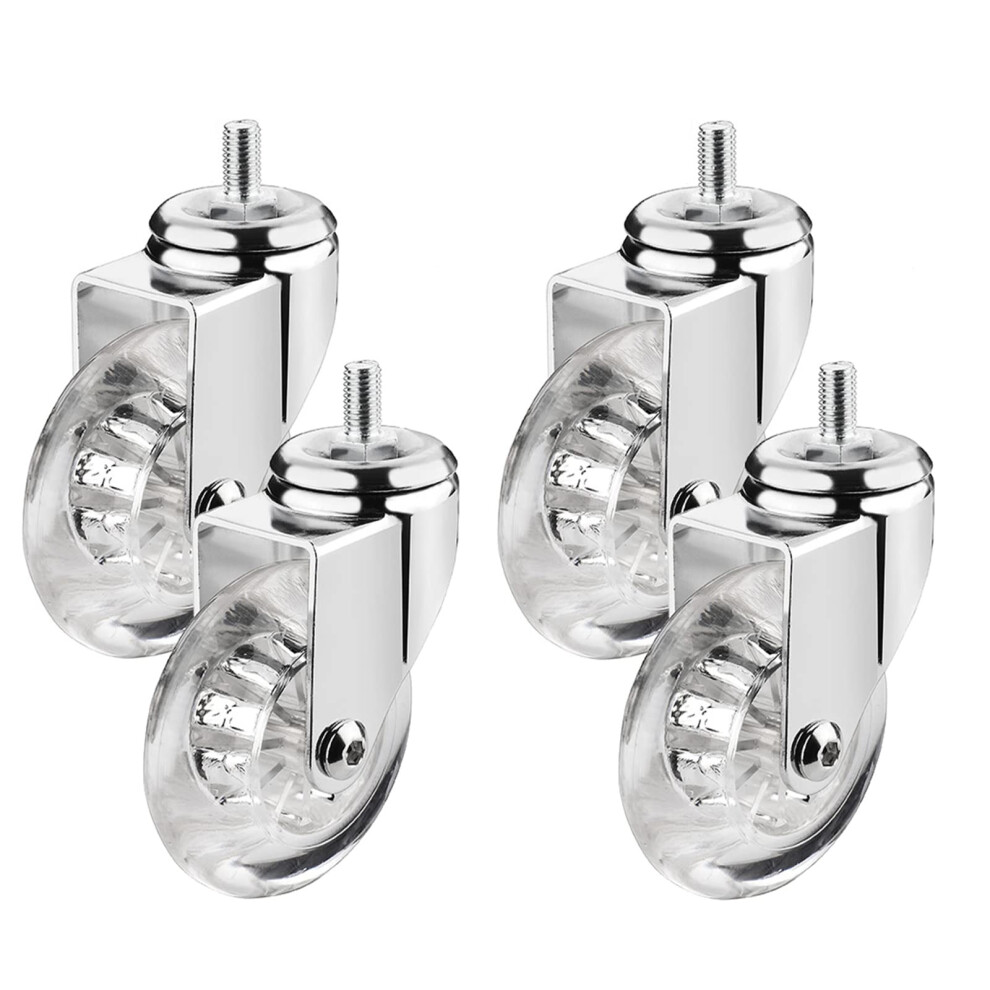 Swivel Furniture Casters Set Of 4, 75Mm, M8 X 15 And M10 X 15 Threaded Stem, Rubber, Ball Bearings 9169991363394