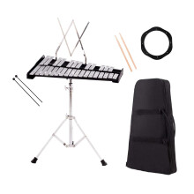 30 Note Glockenspiel Bell Kit for Beginners with Adjustable Stand, Practice Pad and Carry Bag