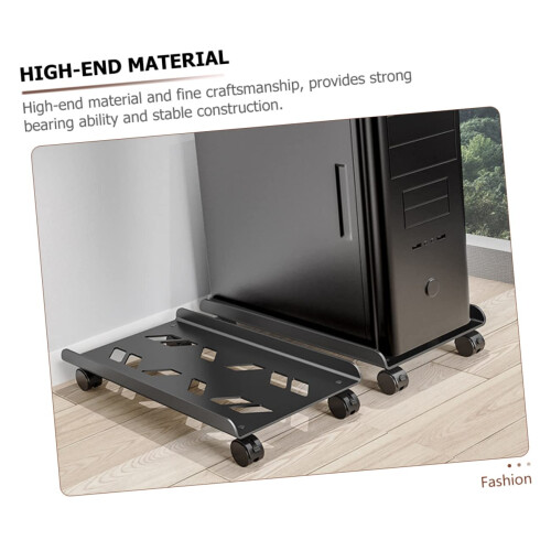 Computer Tower Stand with Lockable Wheels Adjustable CPU Holder for Desktop PC Dust Protection 2