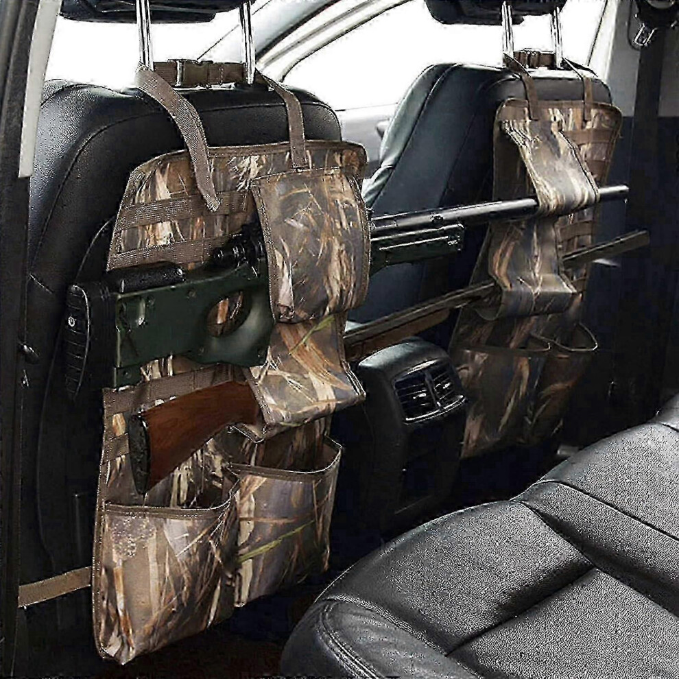 Vehicle Storage Organiser With Pockets, Car Seat Back Mounted Gun Rack In 600D Nylon Compatible With Firearms 6901508491762
