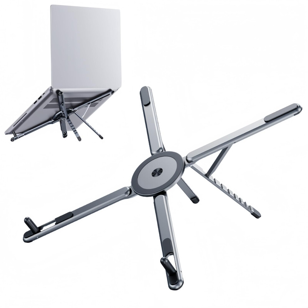 Adjustable Laptop Stand, Multiangle Ergonomic Riser, Stable Spacesaving For Desk And Travel 9073542455615