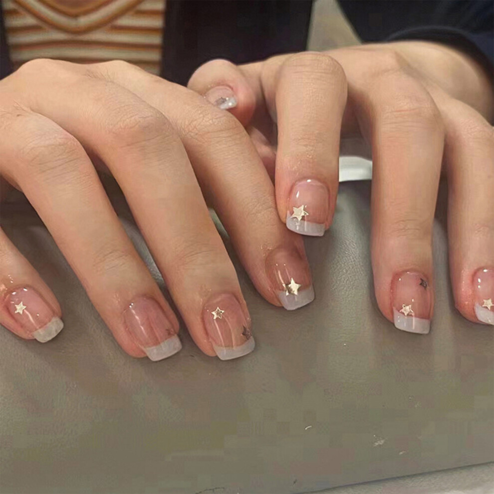 Reach-Tools (Standard) Pink Glossy False Nails With White Tips - Reusable