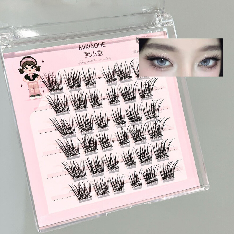 Hue-Grain (01) 3D Fluffy Eyelash Clusters For Natural Eye Enlargement