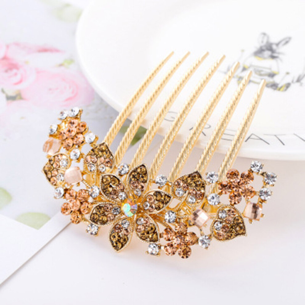 Reach-Tools (Champagne) Crystal Rhinestone Hair Comb For Women