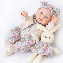 (Q12-187C Khaki) 12-Zoll-Puppenspielzeug Spielzeugkaninchen, Weihnachts- und Erntedankgeschenk, weicher Hase in Kleidung, modische Puppe weich und