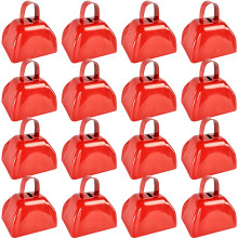 16 Pack 3 Inch Metal Cowbells Loud Clear Ringing with Handle for Sporting Events Parties Games