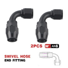 AN Hose Connector Reusable Swivel Elbow 0 45 90 Degree AN6 AN8 AN10 for Fuel Oil Coolant Lines