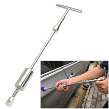 Reparatieset voor autodeuken met een robuuste schuifhamer voor grote deuken, inclusief 18 reparatieplaatjes.