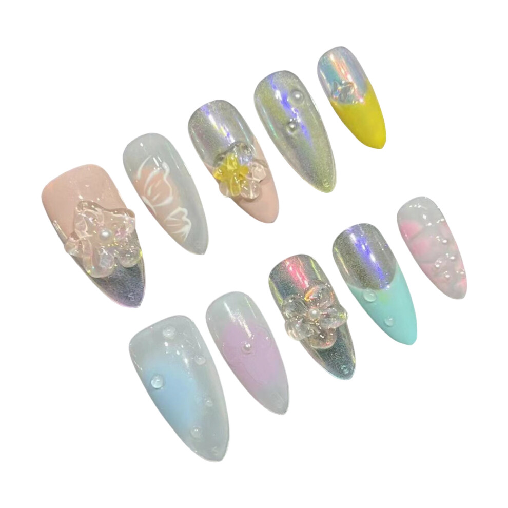 Reach-Tools (M) Flower Press-On Nails - Comfortable Diy Manicure