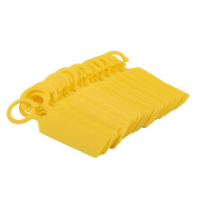 Reusable Plant Tags, 100 Pieces Waterproof Garden Labels in Yellow, Durable Plastic for Seedlings and Plant Identification