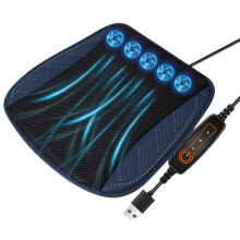 Ventilated Seat Cushion with Ice Silk Fabric and Adjustable Fan compatible with Car Truck SUV Van Seats