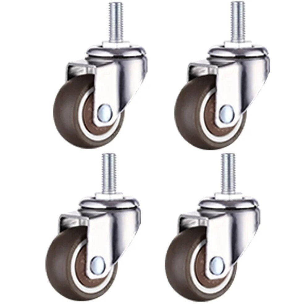 1 Inch Swivel Caster Wheels Set Of 4, 1/4 Inch Threaded Stem Casters For Office Chair, Quiet Smooth Rolling 9169991363783