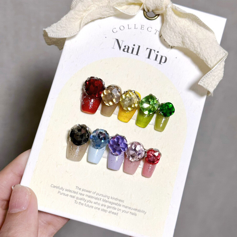 Reach-Tools (Xs) Glitter Rhinestone Fake Nails - Stage Wear