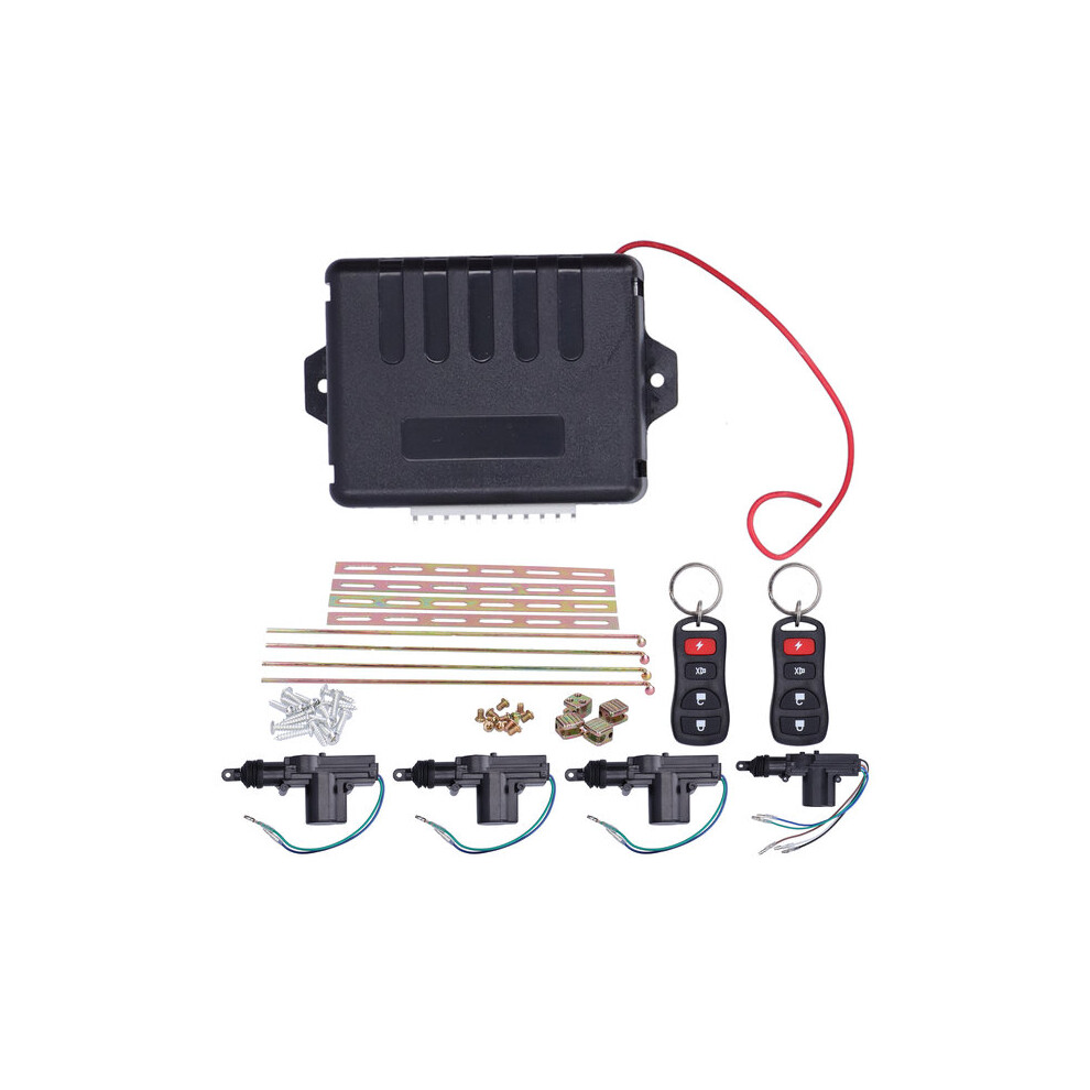 12V Remote Central Locking Kit With 4 Actuators, Compatible With Vauxhall Bmw, 100M Range Learning Code Remote 6901508549524