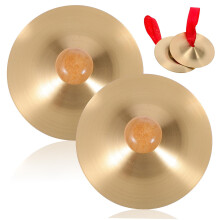 Copper Finger Cymbals with Wooden Handles for Belly Dance, Clear Bright Tone, 2 Pairs