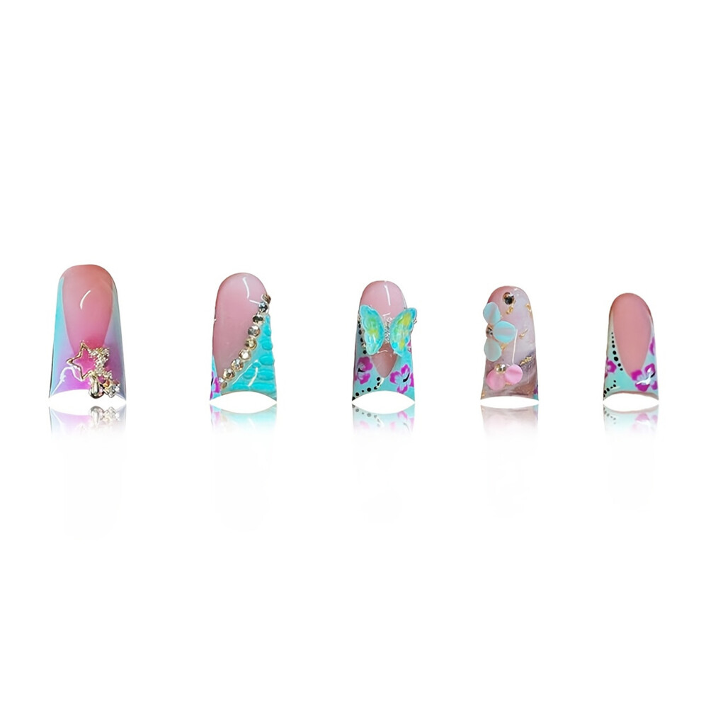 Reach-Tools Sparkling Duckbill Press-On Nails With Rhinestones