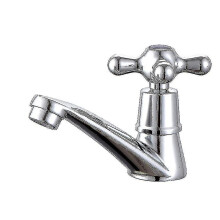 Chrome Alloy Single Cold Tap, Tool-Free Installation Easy-Clean Surface with Splash Prevention Filter for Sink