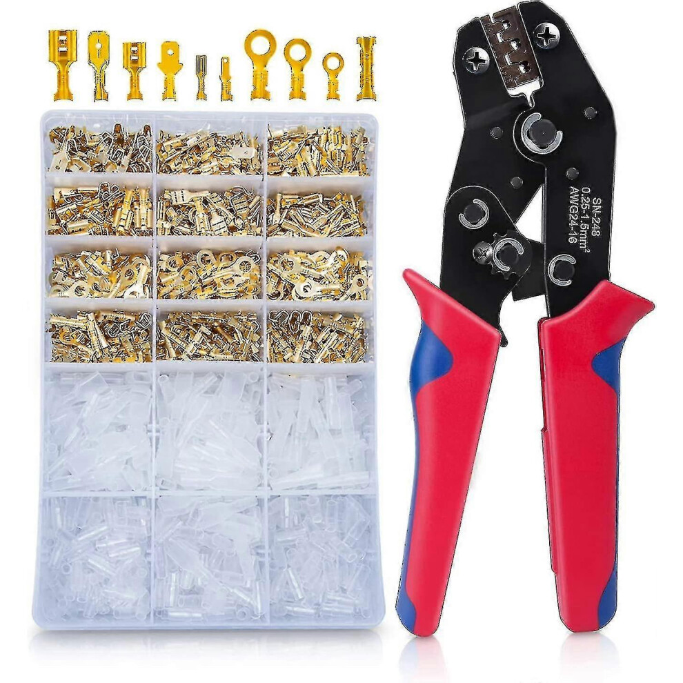 Crimping Pliers Set With 600 Terminals, Solar And Dupont Connector Crimper For 0.25-6Mmâ² Wires 6901508435452