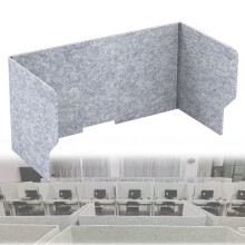 Freestanding Acoustic Desk Divider Noise Reduction Privacy Panel with Cable Hole 120cm Gray