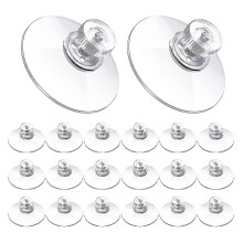 Ventose in PVC con viti, confezione da 20 pezzi, riutilizzabili, con forte ventosa per appendere oggetti su vetro, finestre e frigorifero.