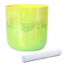 7 Inch Colored Crystal Singing Bowl 432Hz C Note Quartz for Yoga Meditation with Mallet and Oring