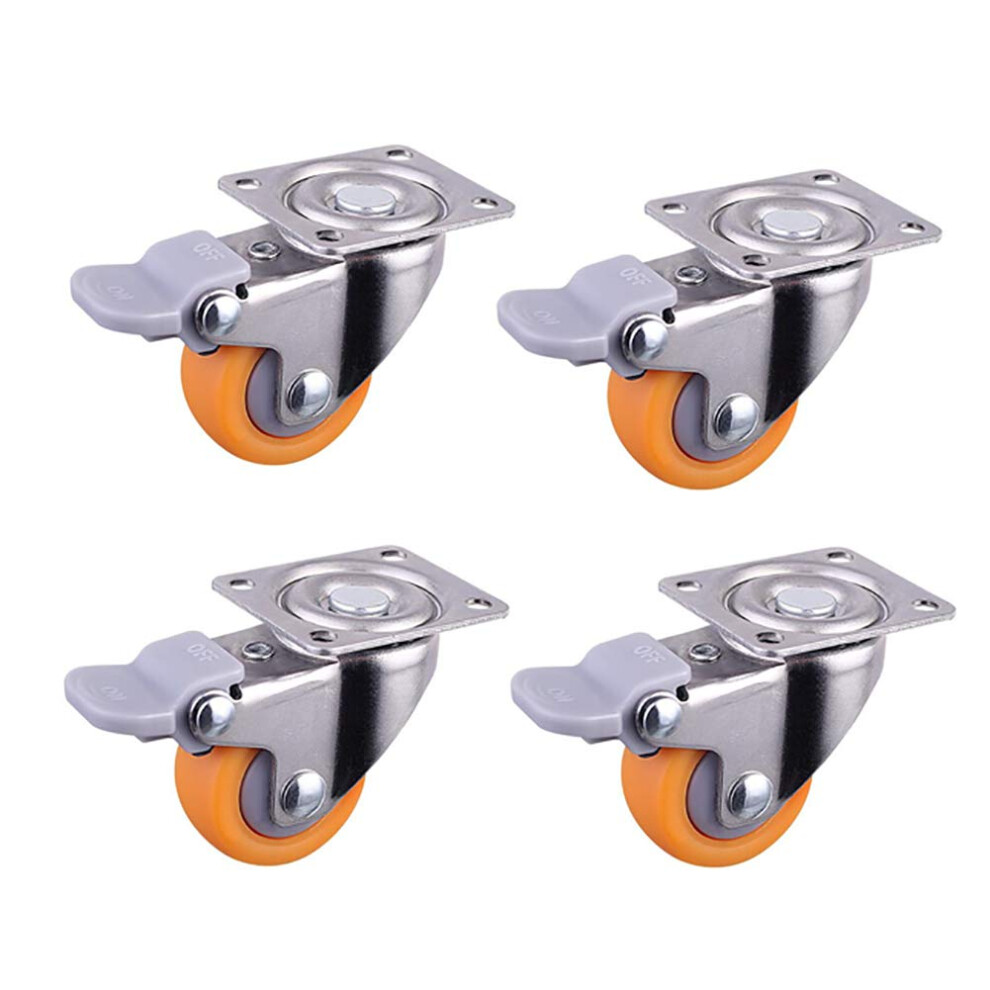 Swivel Casters With Brake, Plate Mount, 1In/1.25In/1.5In/2In For Furniture, Carts And Trolleys 9169991366180