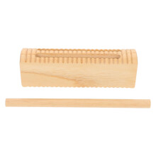 Dual Tone Wooden Rhythm Block with Mallet, HandPolished Solid Hardwood Percussion for Classroom and Performance