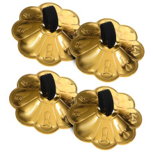 Copper Belly Dance Finger Cymbals with Plum Blossom Lace, Lightweight Zills for Performers