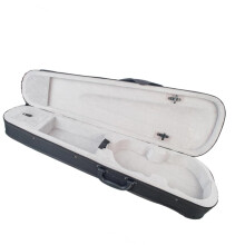 Professional 1/2 Size Triangular Violin Hard Case with Silver Interior and Secure Organized Storage