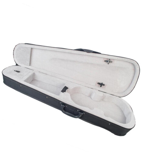 Professional 1/2 Size Triangular Violin Hard Case with Silver Interior and Secure Organized Storage