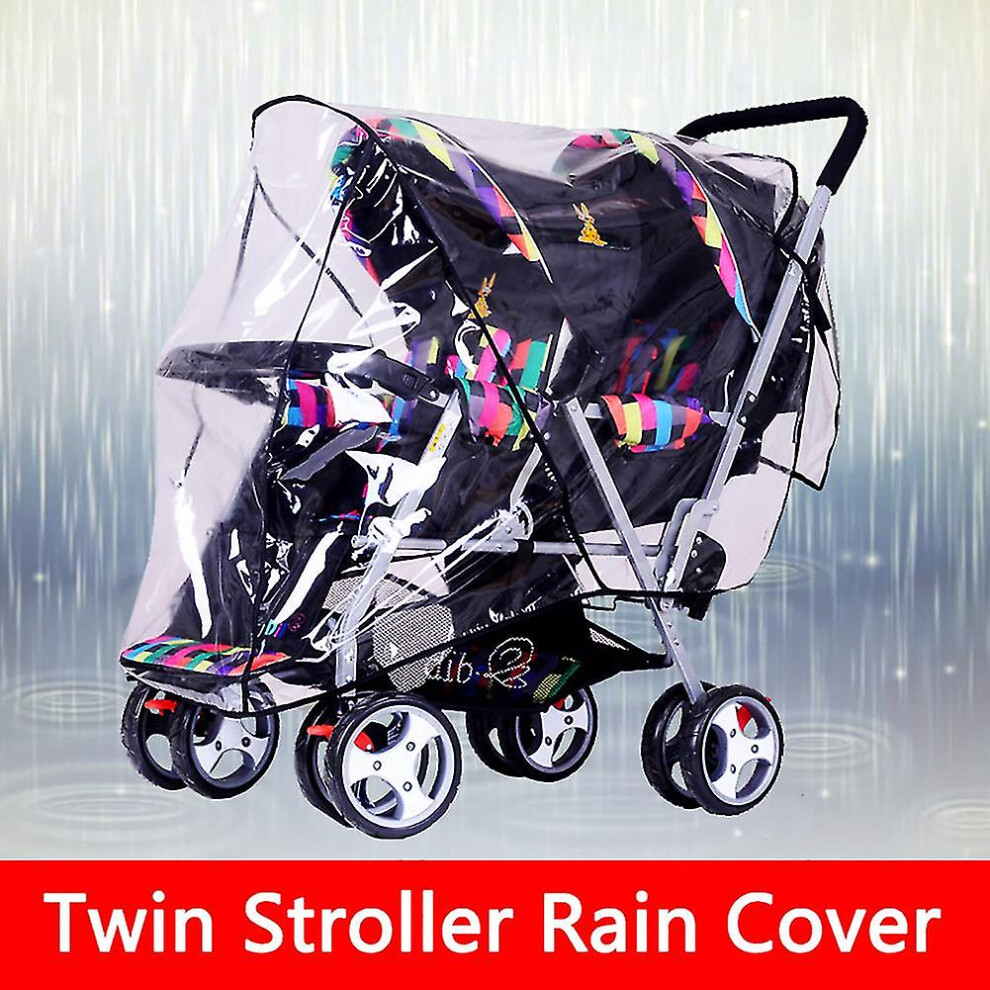 Baby Stroller Rain Cover - Clear Transparent Design with Breathable Ventilation Holes for Weather Protection, Easy to Install and Clean