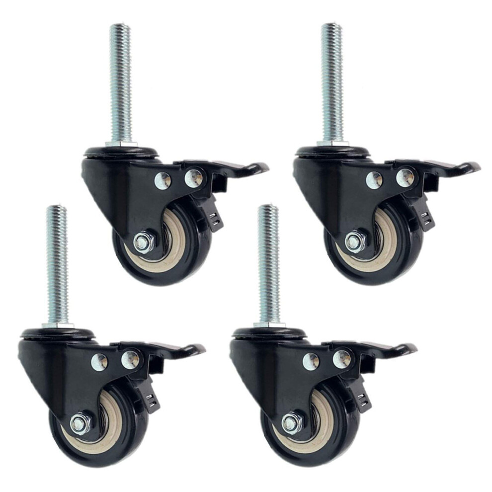 Swivel Casters Threaded Stem Casters 1.5 Inch 38Mm Polyurethane Wheels, 100 Kg Load For Furniture 9073542456605