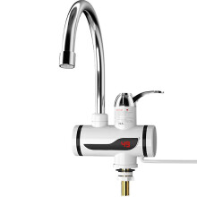 Instant Hot Water Tap with Safe Water-Electricity Separation Smart Digital Display - 3-Second Instant Heating, No Cold Water Drainage, White ABS